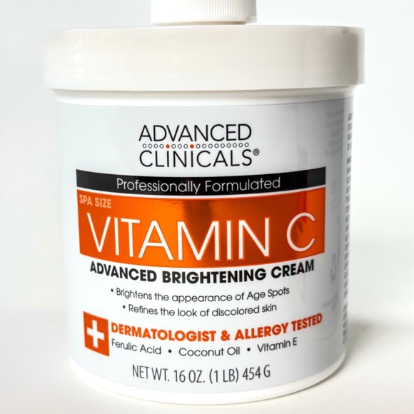 NEW (2) Advanced Clinicals Vitamin C Advanced Brightening Cream – Spa Size 16oz - Picture 2 of 6